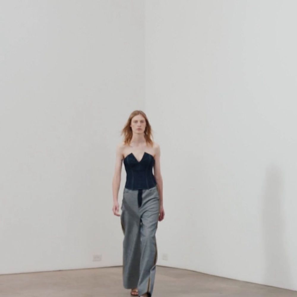 Zara The Inside Out Denim Pant Wide Leg High Rise Size 4 - Picture 4 of 16